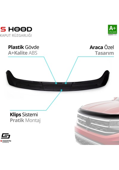 S-dizayn Citroen Jumpy Abs Plastik Kaput Rüzgarlığı 2016 Üzeri A+kalite