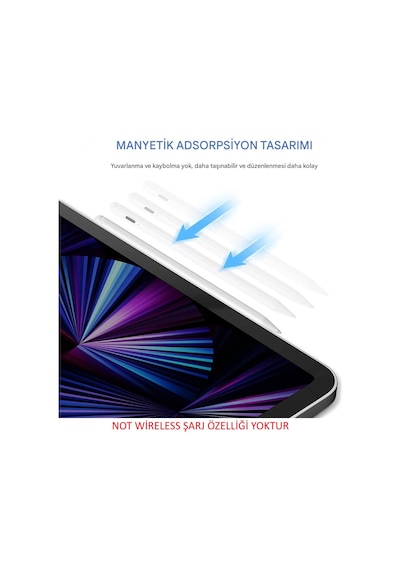 Apple Uyumlu iPad  11/10.nesil A16 9/8/7 10.2 Air/pro 4/5/6 11/13inç Avuç Içi Reddi Dokunmatik Çizim Kalemi