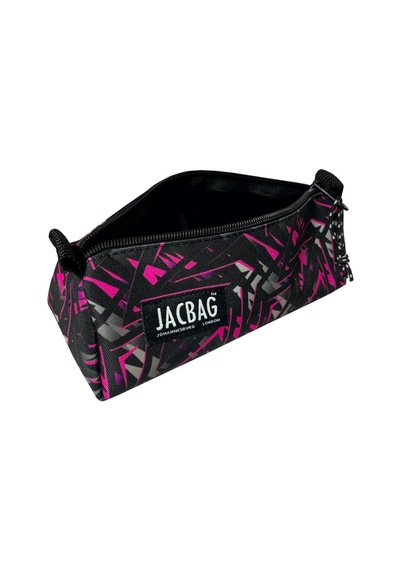 Jacbag Pembe Geometrik Kız Çocuk Tek Bölmeli Üçgen Okul ve Ofis Kalem Kutusu Çok Renkli