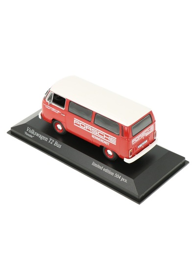 1:43 Ölçek Minichamps 1972 Volkswagen T2 Bus Porsche Renndienst Diecast Metal Minyatür Model Araba 10cm