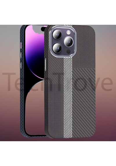 Apple Uyumlu iPhone 14 Pro Max Kılıf Magsafe Şarj Özellikli Karbon Fiber Görünümlü Yüksek Kalite Kapak