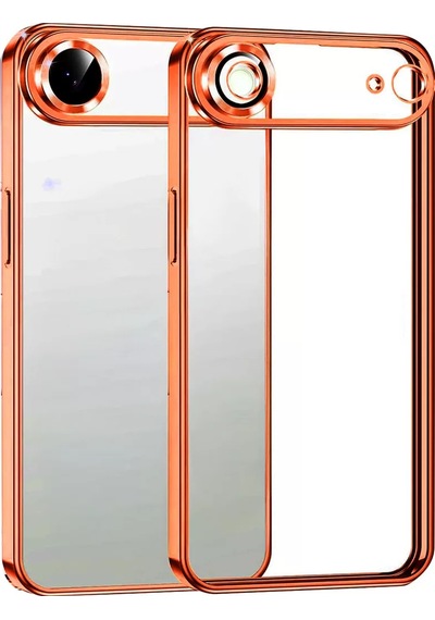 Apple iPhone Uyumlu 17 Air Razer Lensli Silikon - Turuncu Çok Renkli