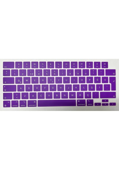 Arabulalaca Apple Macbook Uyumlu Air 13.6 Inç A3449 A3240 A3113 A2681 M2 / M3 / M4 / M5 Işlemcili Türkçe Q Silikon Klavye Koruyucu Mor