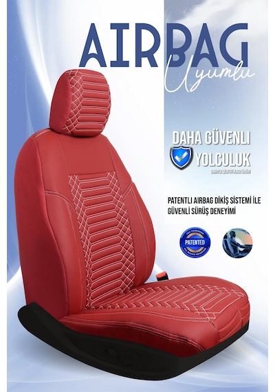 Kia Stonic Lüx Full Deri Oto Koltuk Kılıfı Ön Arka Takım Exclusive Kırmızı