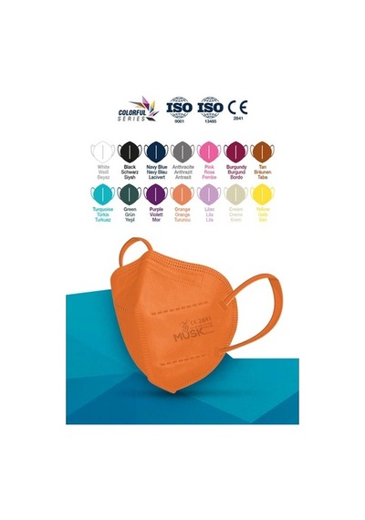 Musk Ffp2 Maske 40 Adet (Mor,Bordo,Turuncu,Pembe)