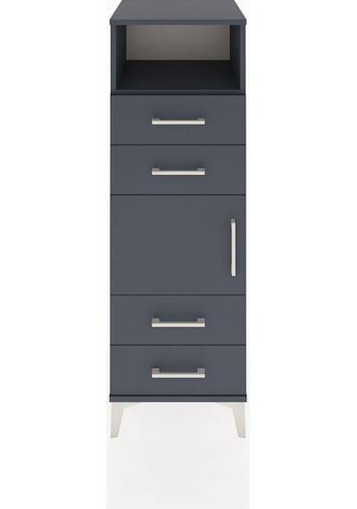 Hyperion Dolap 2 Raflı 4 Çekmeceli Tek Kapaklı 44x44x134 Antr... Antrasit