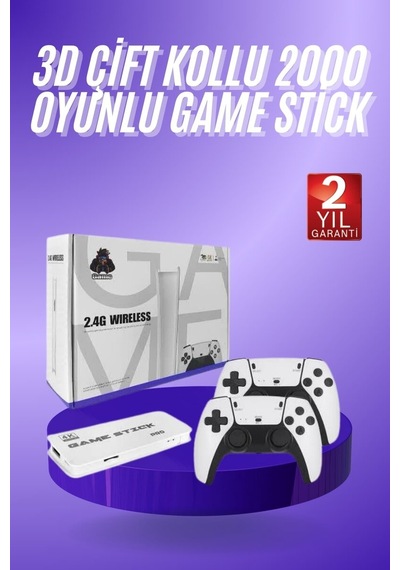 3d 4k Hd 2.4g Game Stick 4k Ultra Hd Oyun Konsolu Çift Kollu Mh-hs4391-6721 Beyaz