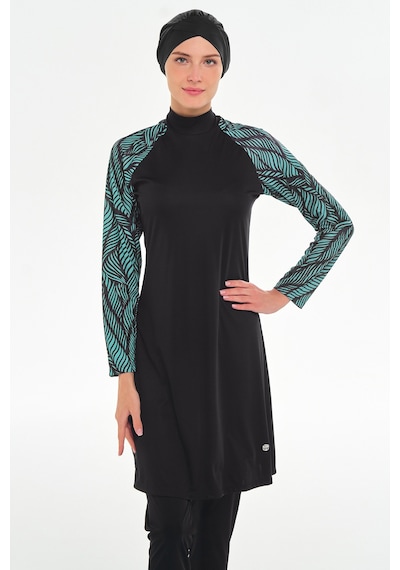 Adasea Reglan Kol Likralı Tam Kapalı Tesettür Mayo 3120 Siyah Siyah02 Siyah