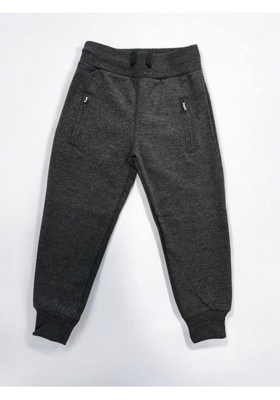 Zekids Çocuk Pamuklu Beli Paçası Lastikli Eşofman Alt-15054 Füme