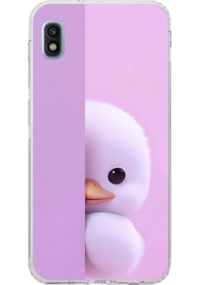 Samsung Galaxy A10 Uyumlu Şeffaf Kılıf 3 Peluş Ördek Tasarımlı