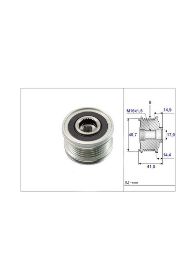 VALEO 588025 Alternatör Kasnağı Mercedes A 160 170 180 200 B 180 200 C 200 Colt 04-12 1.5D