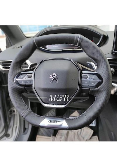 Peugeot  Kaplama Deri Direksiyon Kilifi Siyah