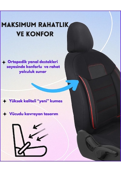 Ayrex Ford Fiesta Araçlara Uyumlu Tam Takım Basic K Model Oto Koltuk Kılıfı Diğer