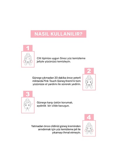 Sinoz Pink Touch Aydınlatıcı ve Ton Eşitleyici Pembe Yüz Güneş Kremi SPF50 50 ML Sinoz Pink Touch Aydınlatıcı ve Ton Eşitleyici Pembe Yüz Güneş Kremi SPF50 50 ML