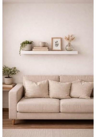 Tekli Uçan Duvar Rafı Set Gizli Raf- Beyaz - 30x40 Diğer