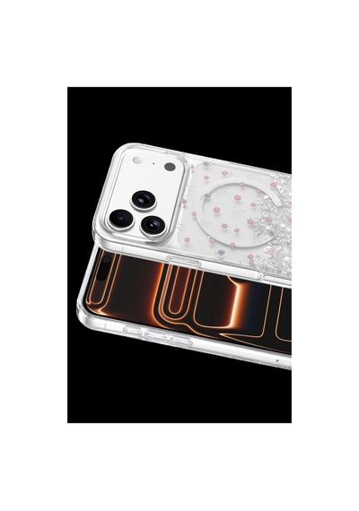 Onegif Apple iPhone Uyumlu 17 Pro Misk Simli Magsafe Kapak - Desen 1 İtdark56874