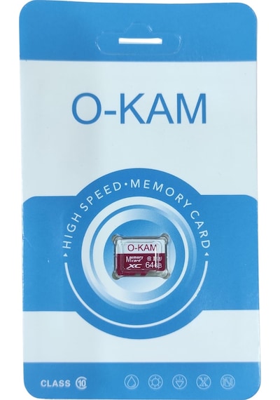 O-Kam EMBA04012 64 GB Solar-WiFi Kameralara Uyumlu Hafıza Kartı