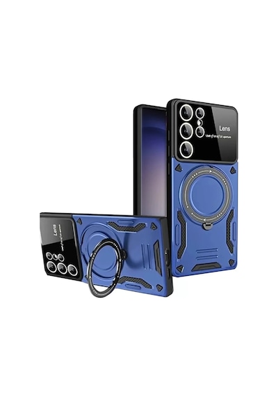 Newface Samsung Galaxy S25 Ultra Kılıf Joy Lens Standlı Kapak - Lacivert