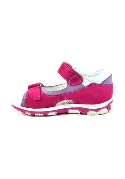 Bayrak Ty.11 Hakiki Deri Pembe Mor Ortopedik Kız Çocuk Sandalet Mor - Pembe