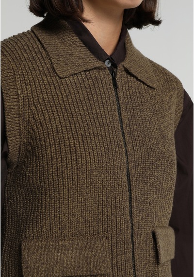 Colin's Colins Regular Fit Polo Yaka Düz Kadın Yeşil Hırka Cl1083317 Q1.v1 Kml Haki