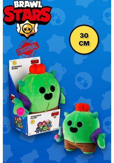 Brawl Stars Yumuşak Kadifemsi Peluş Figür - Spıke The Cactus - 30 Cm Renkli