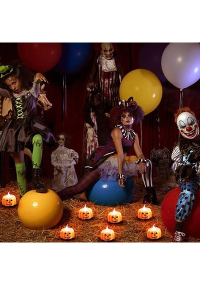 Halloween Bal Kabağı Led Mum, 5cm X 3 Adet