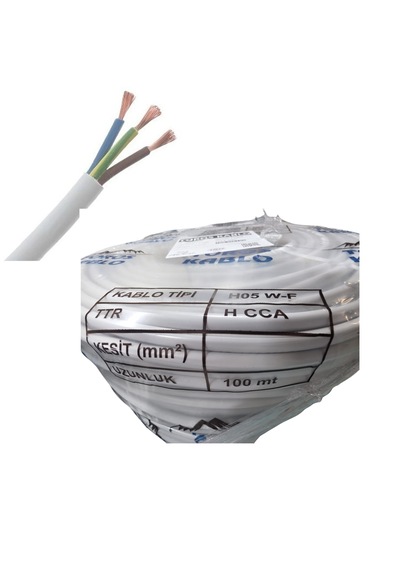 Toros Kablo Ttr 3 X 2.5mm² Cca Kablo H05 W-f 100 Metre Beyaz