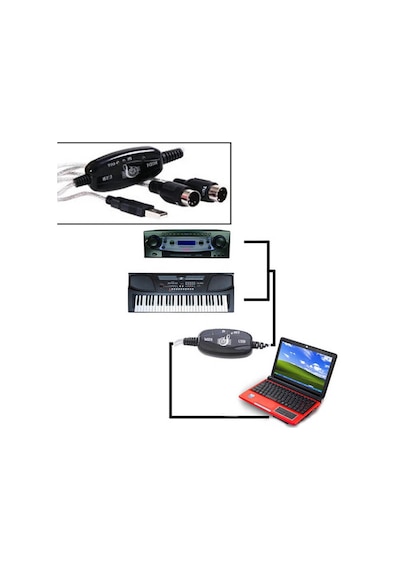 Usb Midi Kablo Org Adaptör Keyboard Adapter Piyano - 2 Metre