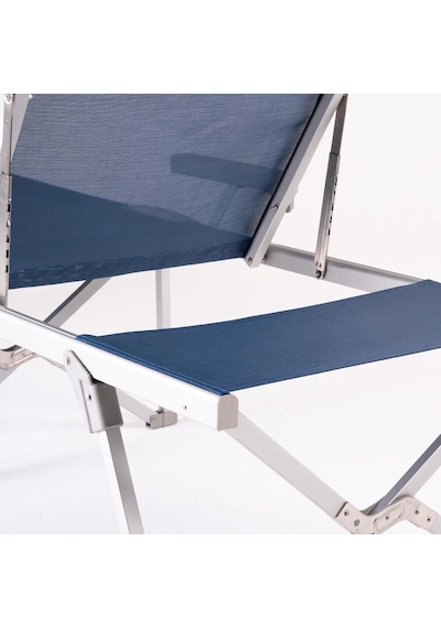 Foldzen Alüminyum Katlanabilir Şezlong Kampet Çantalı Yeni Versiyon Lacivert Lacivert