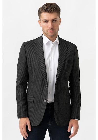 White Stone Trento C3001 Likralı Regular Fit 6 Drop Ceket Desenli - 50 Siyah