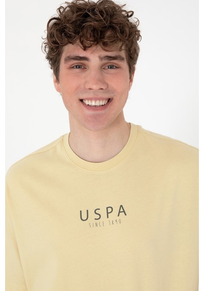 U.S. Polo Assn. Erkek Oversize Fit Bisiklet Yaka Açık Haki Tişört 50299543-VR183