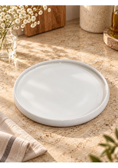 6'lı Perla Porselen Servis Tabağı 24 Cm -8025 Beyaz