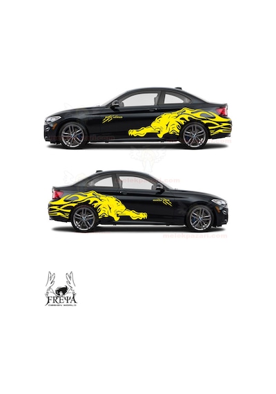 Jaguar Araba Arka Çamurluk Sticker, Jaguar Araba Yan Kapı Çıartma