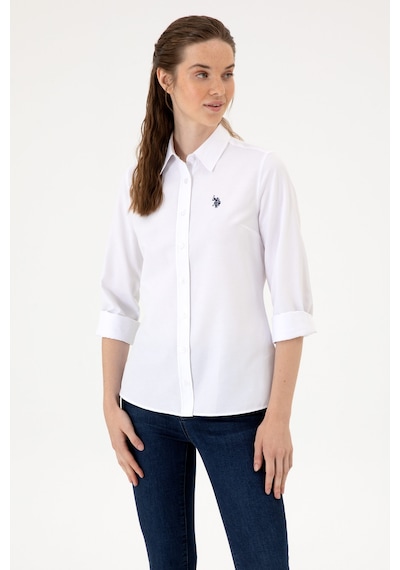 U.S. Polo Assn. Kadın Beyaz Uzun Kollu Basic Gömlek 50316711-VR013
