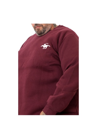 Mode Xl Büyük Beden Erkek Sweat Bisiklet Horse U25812 Siyah