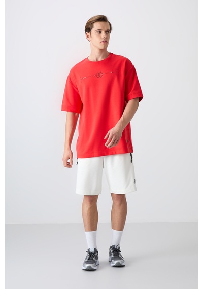 Tommy Life Fiesta Pamuklu Kalın Yumuşak Dokulu Oversize Fit Baskılı Erkek T-shirt - 88323 Kirmizi Tommy Life Fiesta Pamuklu Kalın Yumuşak Dokulu Oversize Fit Baskılı Erkek T-shirt - 88323 Kirmizi