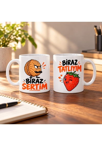 Dilaratrendhouse Tatlı Sert 2'li Porselen Kupa Seti - Model 851 Dlra