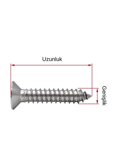 6.3x45mm Yhb Sac Vidası Dın7982 10 Adet Diğer