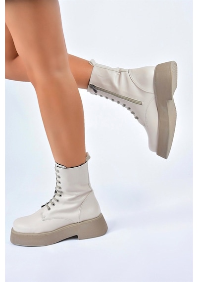 Fox Shoes Bej Kalın Tabanlı Günlük Kadın Bot Postal L610130109