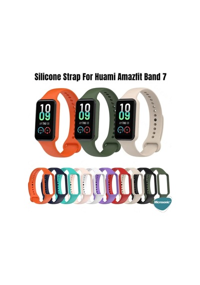 Amazfit Band 7 Silikon Kordon Lila Çok Renkli