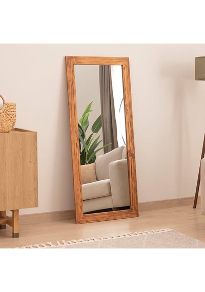 Ayrex Dfn Wood Masif Ahşap Dikdörtgen Dekoratif Duvar Salon Ofis Boy Aynası 100x40 Cm Genel