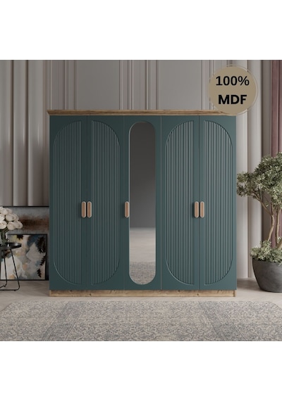 Soho 5 Kapak Mdf Gardırop Yeşil