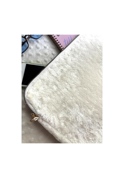Plush Studıo Beyaz Toscase Askısız 13-13.3-14inç Macbook, Laptop Çantası 36x26cm Beyaz Beyaz