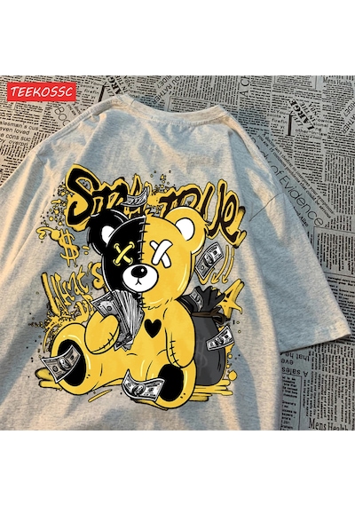 Noıssey Urban Pop Graphic Kadın Tişört Koleksiyonukod 5204 Gri