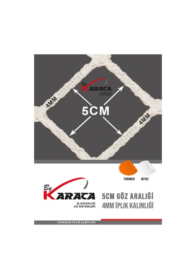 2x3 Mt 4mm Ip Kalınlığı 5x5 Gözenekli / Güvenlik Filesi