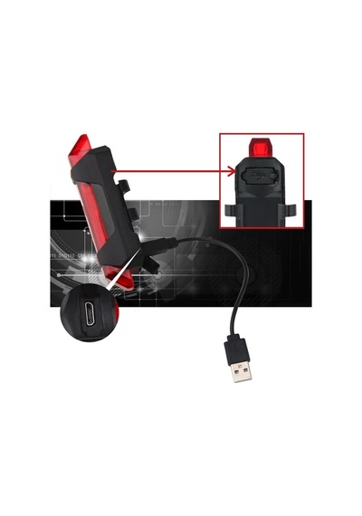 Tr Usb Şarj Edilebilir Parlak Bisiklet Led Lamba Su Geçirmez Güvenlik Uyarı Arka Lamba Işığı Çok Renkli