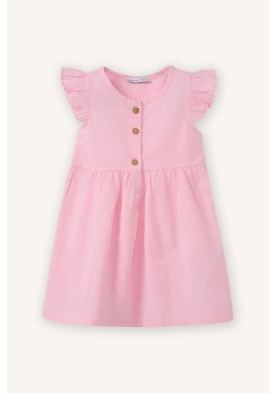 Defacto Flamlı Poplin Elbise Kız Bebek Z7402a226smpn171 Pembe-pn171