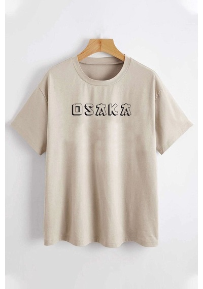 Uyguntarz Unisex Osaka Tasarım Tshirt Bej