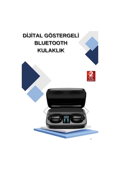 Dijital Göstergeli Bluetooth Kulaklık Kablosuz Tws Stereo Bluetooth 5.0 Çok Renkli 02456496