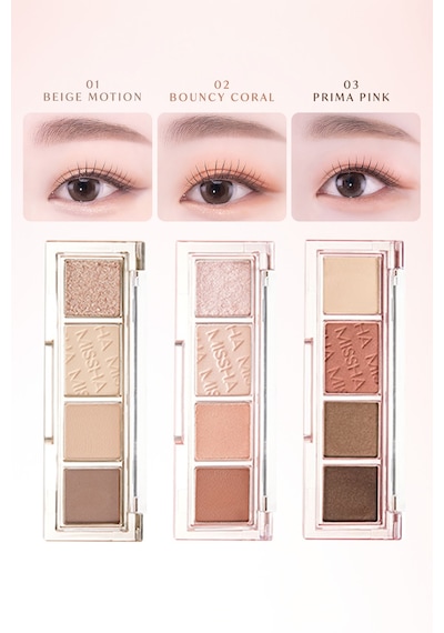 Yoğun Pigmentli Mat Ve Işıltılı Tonlar Barındıran 4'lü Far Paleti Day Vibe Palette 4 Prima Pink 4